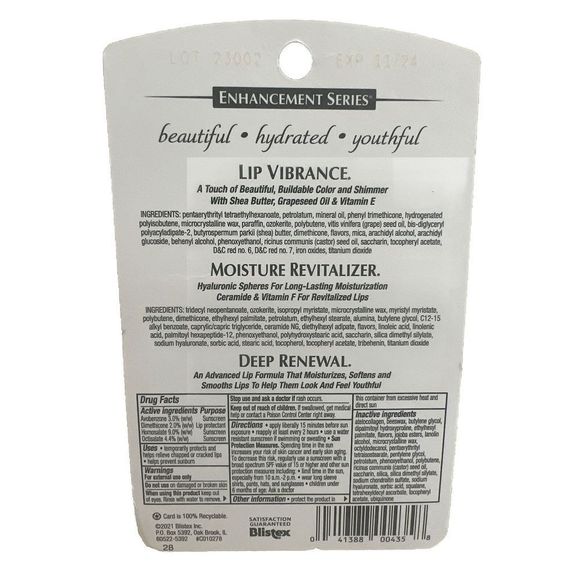 Blistex Enhancement Series (3 PK) Deep Renewal/ Revitalizer Lip Vibrance 6 Tubes - Picture 3 of 4